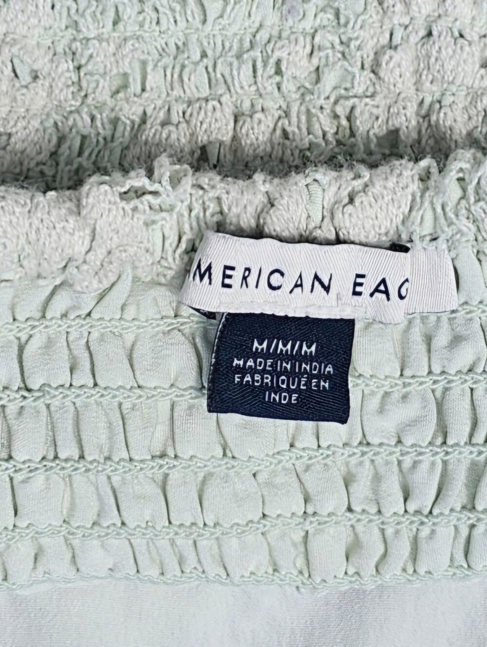 American Eagle Light Green Lace Corset Cropped Spaghetti Strap Tank Top, Size M - Picture 3 of 5